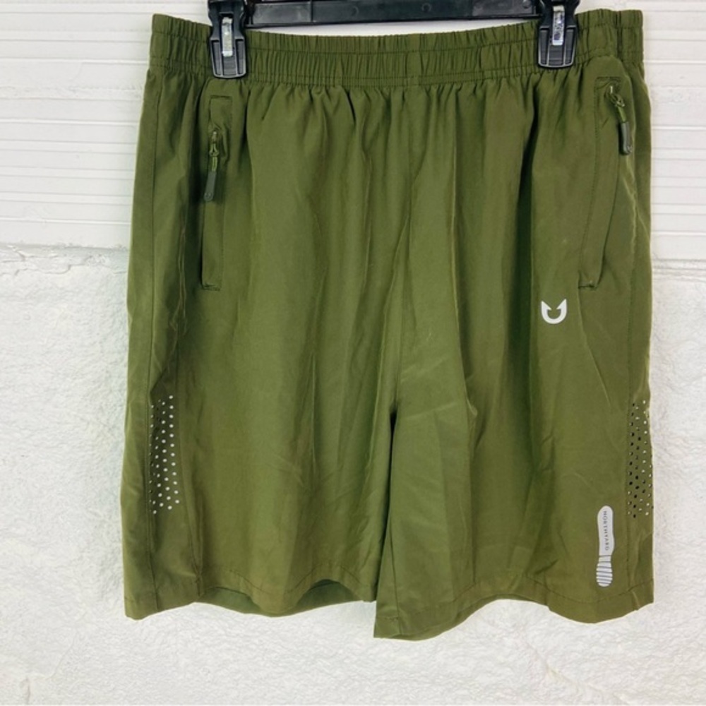 NORTHYARD Olive Green Athletic Shorts with Breathable Fabric size XL